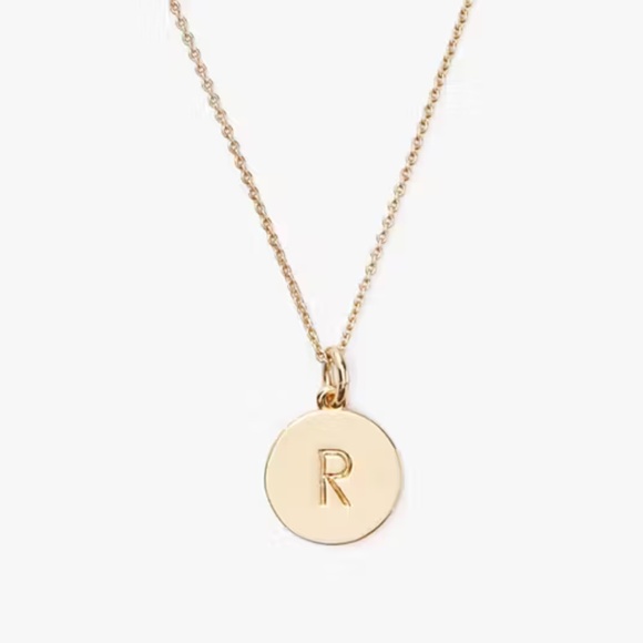 Brand New Kate Spade Simple Dainty Gold Initial Pendant Necklace Letter R - Picture 1 of 3